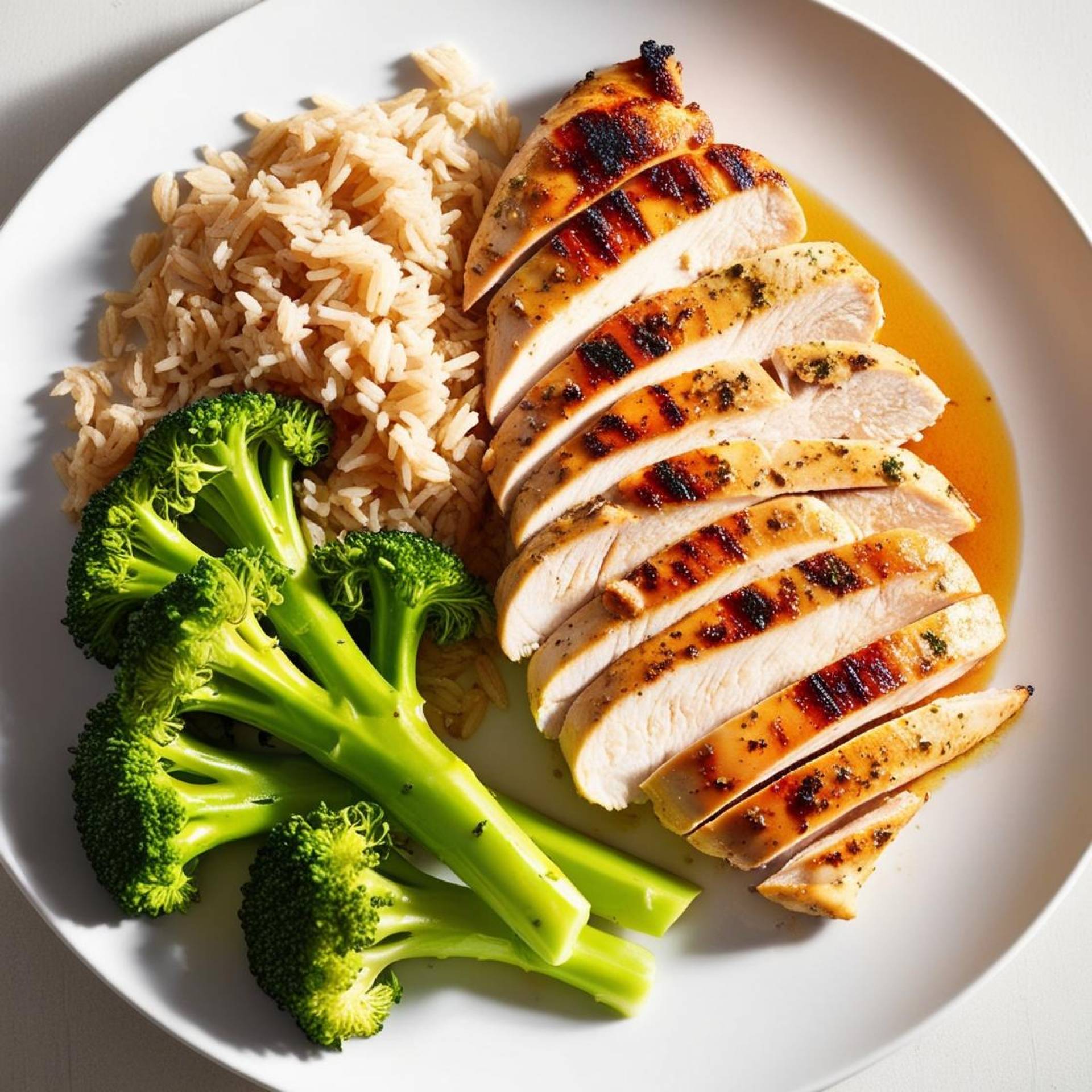 Grilled Chicken With Brown Rice & Broccoli