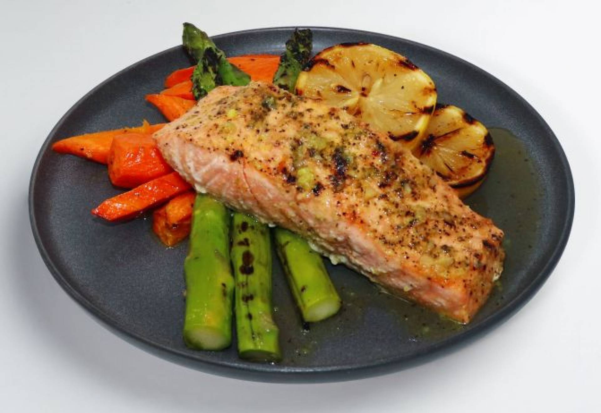 Lemon Pepper Honey Glazed Salmon