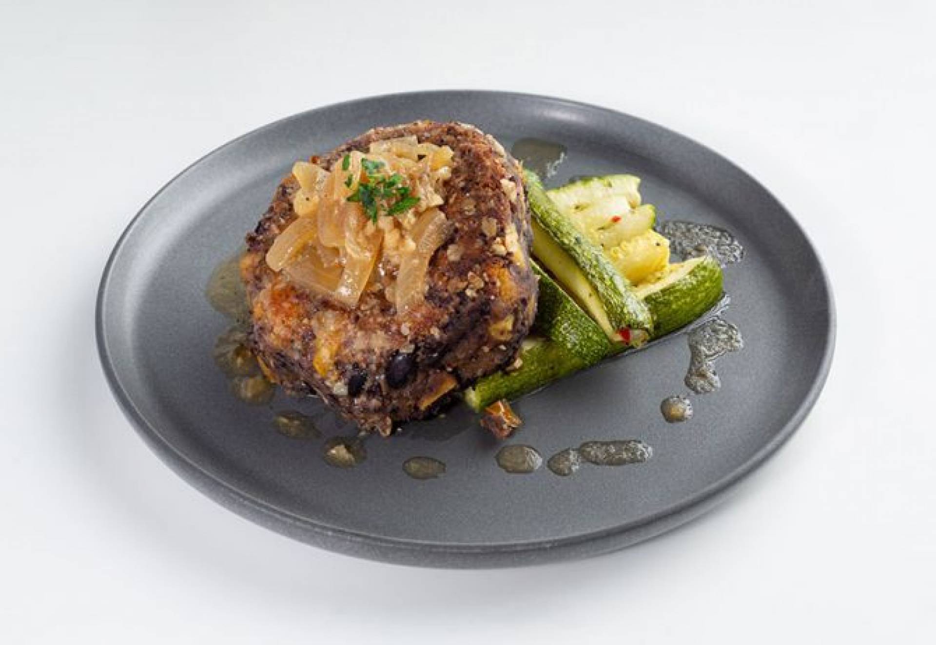 Black Bean & Seared Sweet Plantain Burger