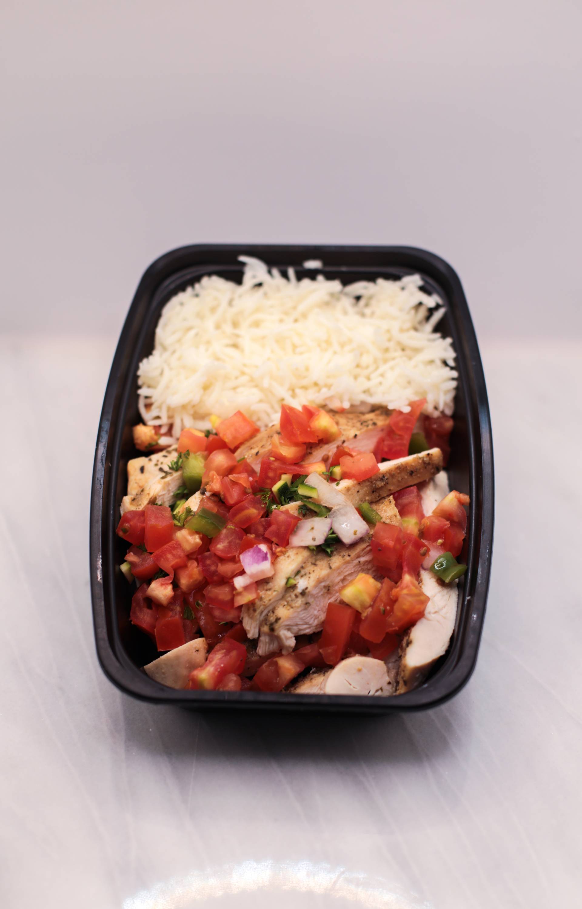 Chicken Bruschetta With White Rice