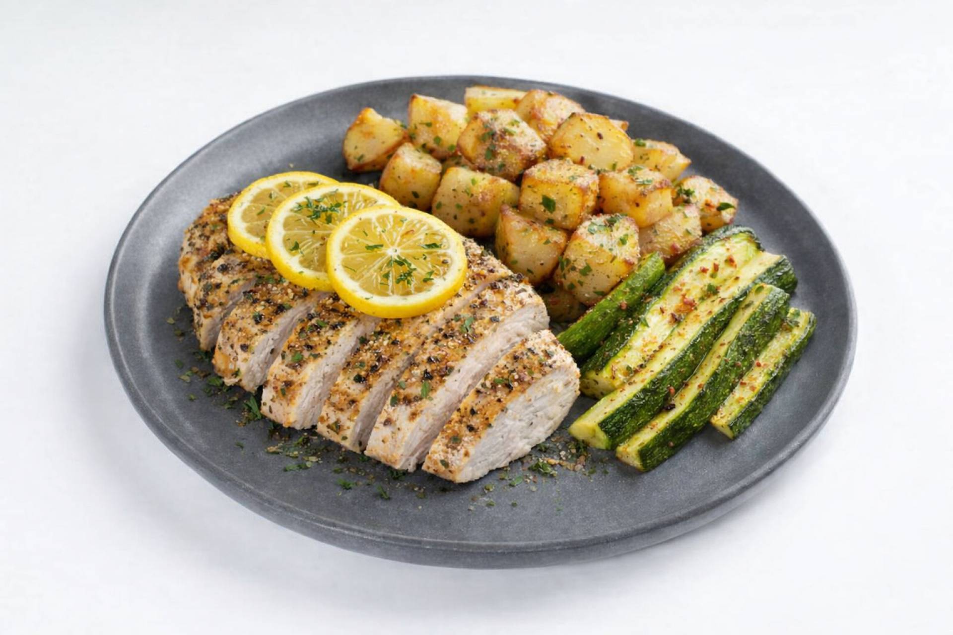 Lemon Pepper Chicken With Roasted Potatoes & Zucchini