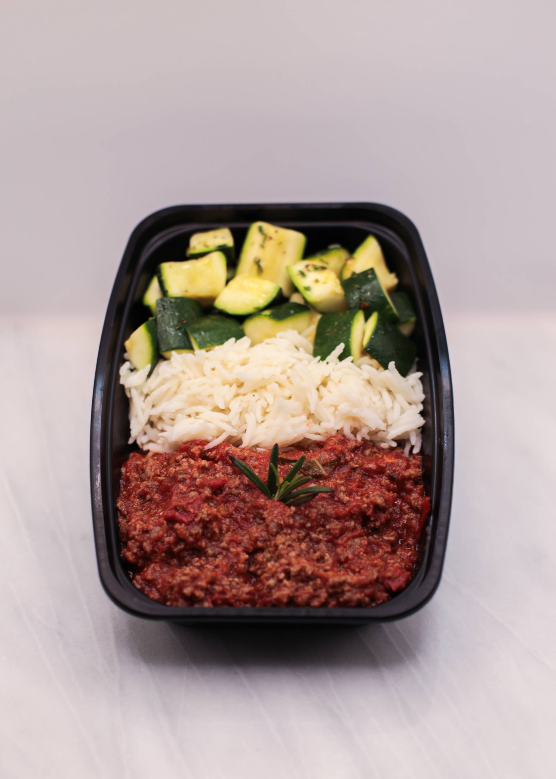 Beef Bolognese With White Rice & Zucchini