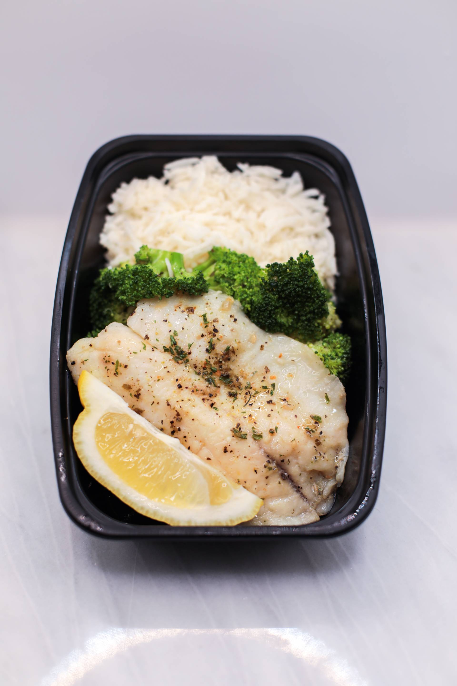 Lemon Herb Tilapia With Rice & Broccoli